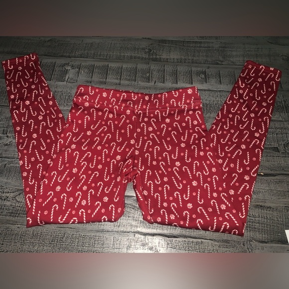 Medium Candy Cane Print Leggings, NWOT - Picture 2 of 2